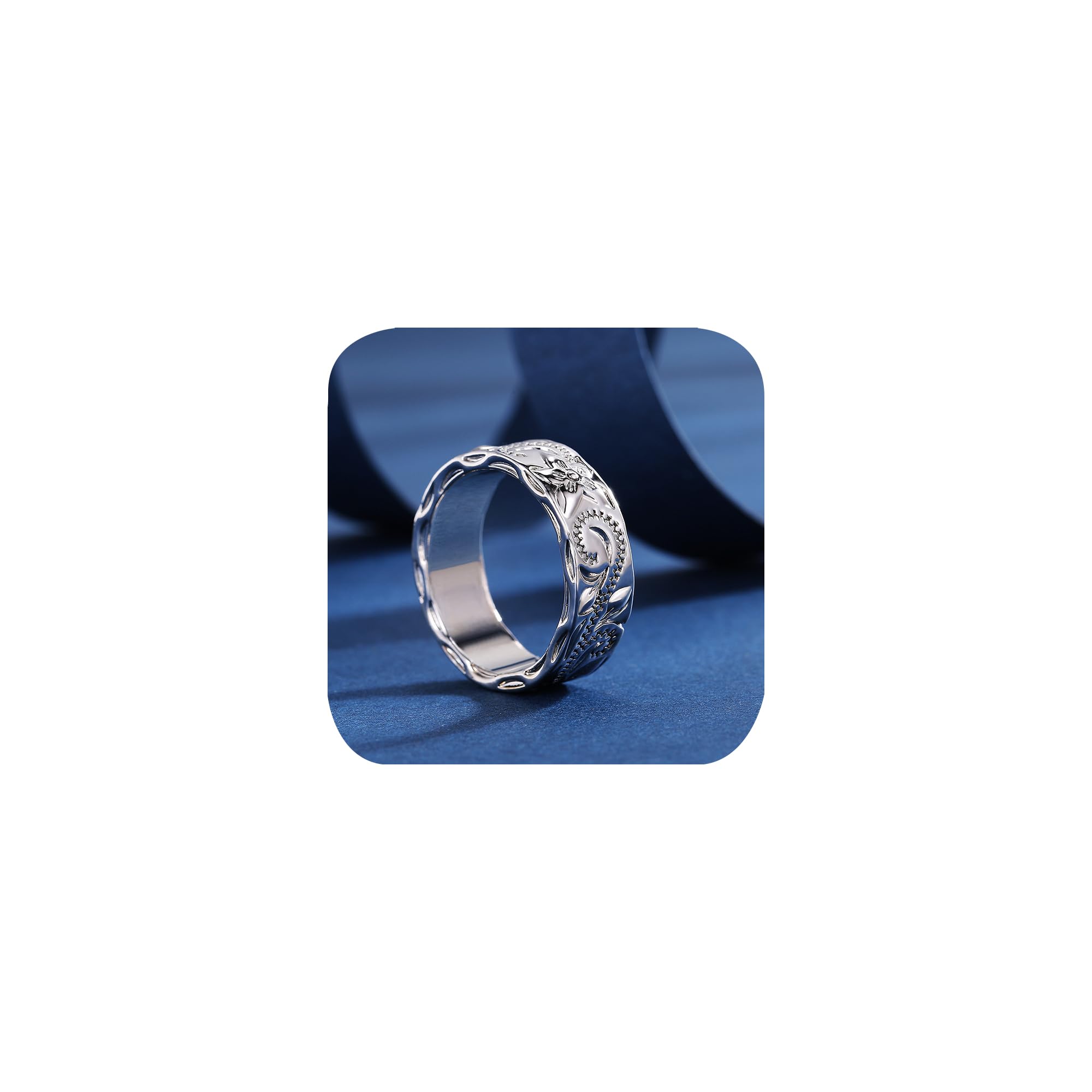 Amazon.com: 7mm Hawaiian Princess Plumeria Flower Scroll Band Ring